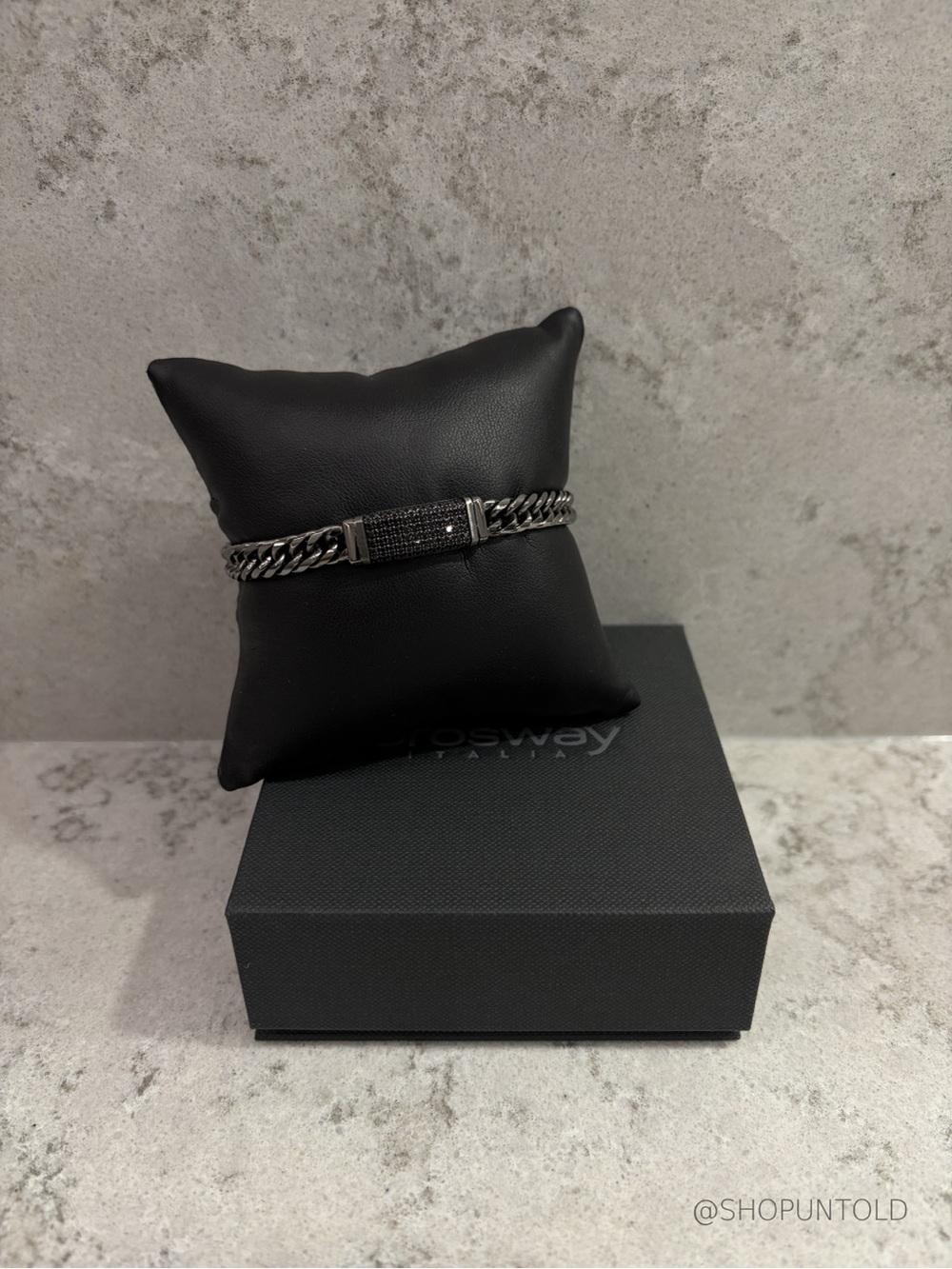 BROSWAY — NAXOS CURB CHAIN BRACELET — GUNMETAL